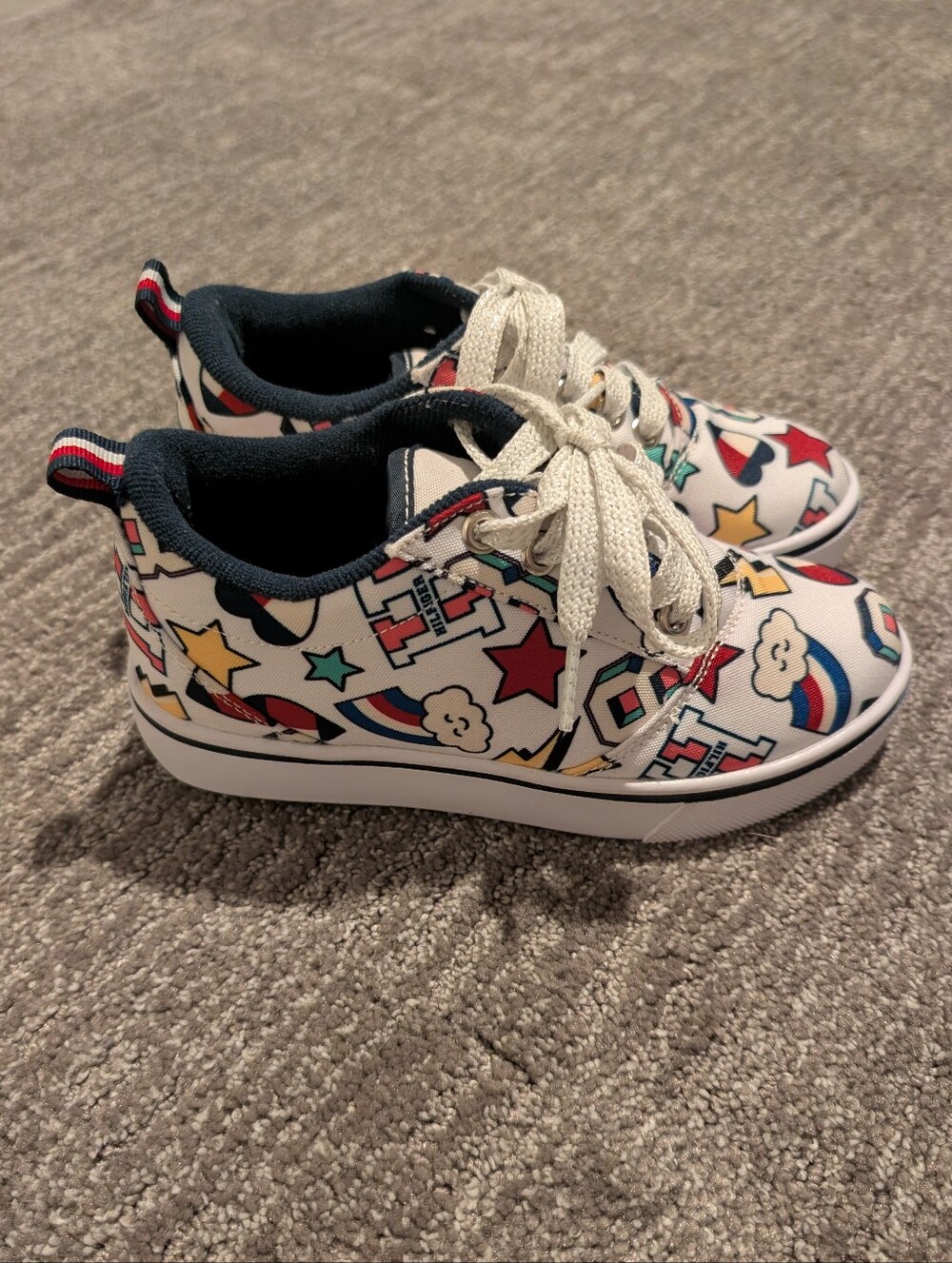 Heeley's x Tommy Hilfiger White Multi-Color Graphic Lace-Up Sneakers - Youth 1